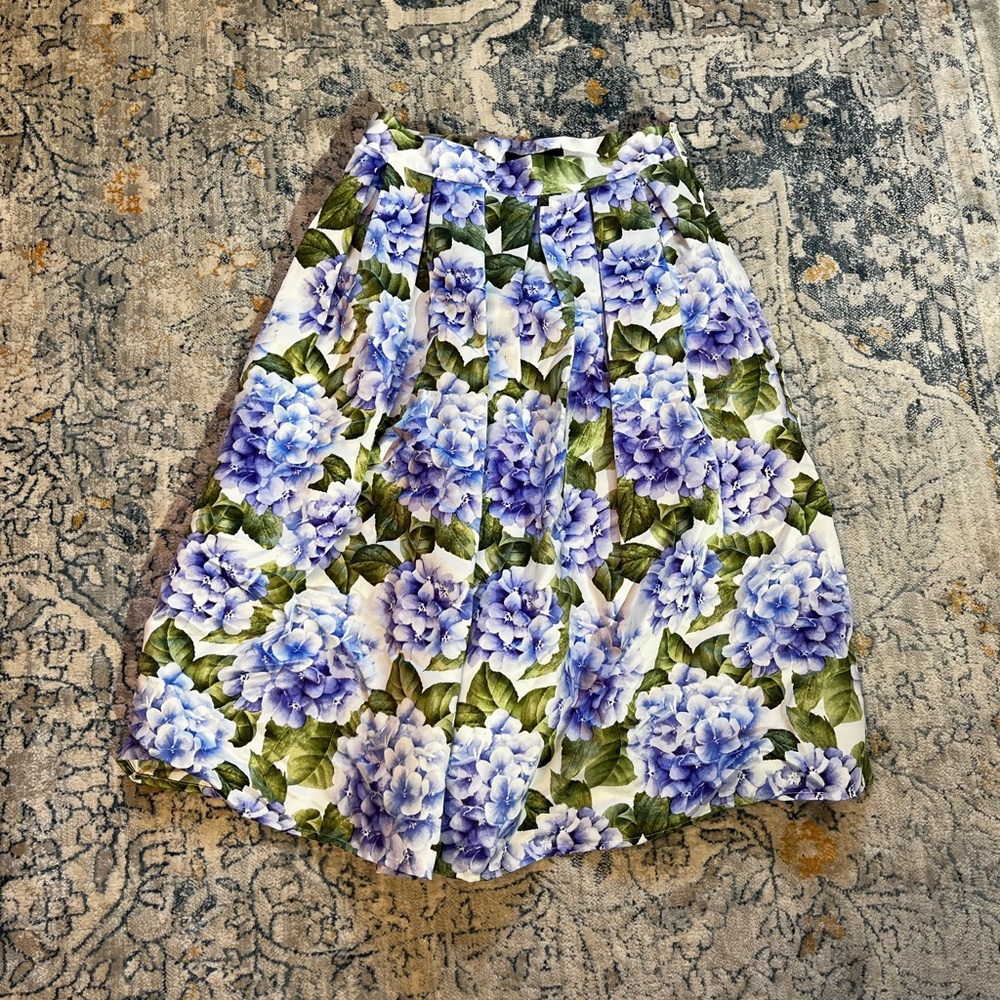 Floral Blue and Green Skirt